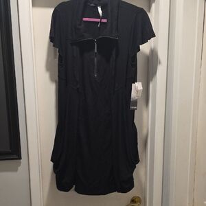 Kensie Black Dress with Zipper Accent